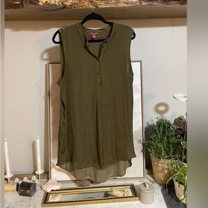 Vince Camuto Khaki Sleeveless Blouse